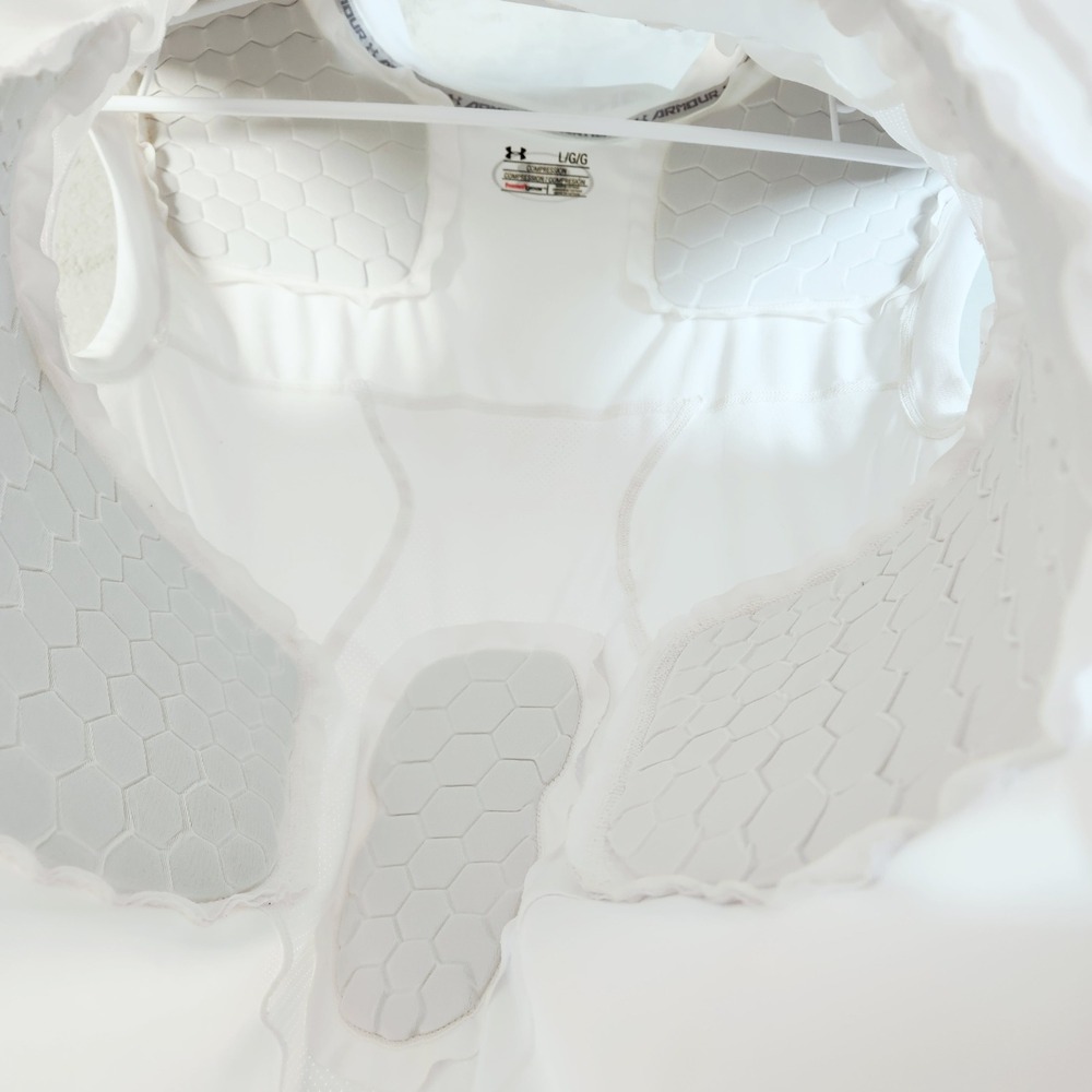 Under Armour Padded Shirt Mens Large White McDavid HEX Compression HeatGear - Picture 7 of 9